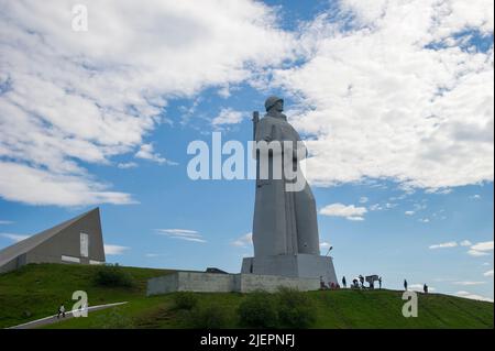 La statue d'Alyosha est une statue dédiée aux défenseurs de l'Arctique soviétique Banque D'Images