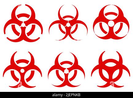Illustration de différents signes de danger biologique isolés sur du blanc Illustration de Vecteur