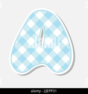 Police textile patchwork dessinée à la main. Jolie police textile pour un motif scrapbook ou collage. Lettre patchwork à l'alphabet pour votre décoration avec motif vicy. Illustration de Vecteur