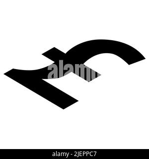Grande-Bretagne livre GBP devise symbole silhouette dans la vue isométrique isolée sur fond blanc. Monnaie de la Banque centrale du Royaume-Uni. Vecteur il Illustration de Vecteur