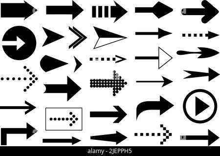 Collection de différentes flèches isolées sur blanc Illustration de Vecteur