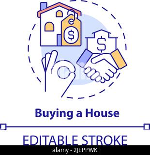 Icône de concept de maison d'achat Illustration de Vecteur
