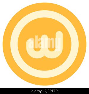 Logo Walken WLKN icône isolée sur fond blanc. Web3 application de course à pied avec jeux amusants et éléments sociaux avec concept Move to Earn. Conception vectorielle Illustration de Vecteur