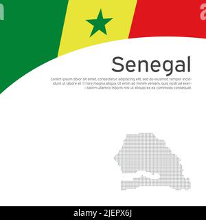 Abstrait agitant le drapeau du Sénégal, carte en mosaïque. Affiche nationale sénégalaise. Fond créatif pour le design de la carte de vacances patriotique. Etat sénégal Illustration de Vecteur