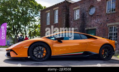 Lamborghini Huracán Performante exposé au Bicester Scramble qui s'est tenu au Bicester Heritage Centre le 19th juin 2022 Banque D'Images