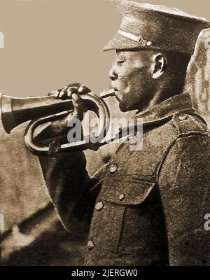 WWI . Un bugler des Indiens de l'Ouest dans l'armée britannique - la première Guerre mondiale. Ein westindischer bugler in der britischen Armee - un bugler antillano en el ejército británico - WOI . Een West-Indische bugler dans het Britse léger - Banque D'Images