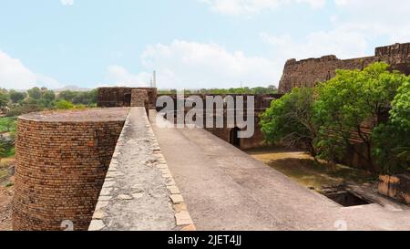 Forteresse de Garhi Padavali, construite par les dirigeants de Jat de Gohad et Dholpur au 19th siècle, Bamor, Madhya Pradesh, Inde. Banque D'Images