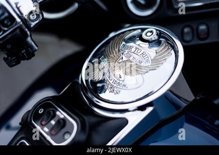 Magic Bikes Rudesheim, l'un des plus grands événements Harley Davidson d'Europe dans la région classée au patrimoine mondial de la vallée du Rhin. Rallye Harley et vélo d'époque, Allemagne Banque D'Images