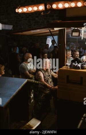 Magic Bikes Rudesheim, l'un des plus grands événements Harley Davidson d'Europe dans la région classée au patrimoine mondial de la vallée du Rhin. Rallye Harley et vélo d'époque, Allemagne Banque D'Images