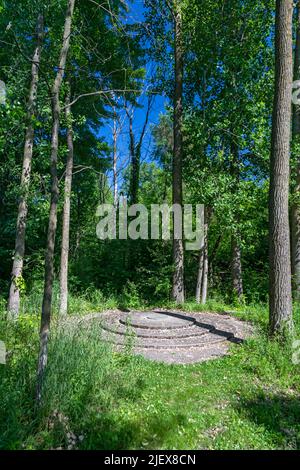 Leslie, Michigan - l'un des deux marqueurs méridiens et de référence dans le parc national Meridian-Baseline, qui sont à la base de toutes les levés de terrain dans l'État Banque D'Images