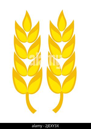 Illustration de deux épis de blé doré Illustration de Vecteur