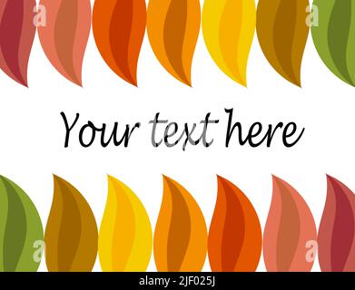 Magnifique cadre d'automne composé de feuilles colorées ressemblant à un pinceau Illustration de Vecteur