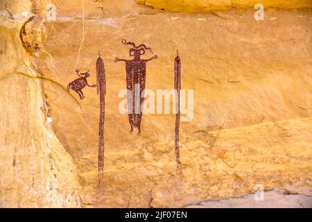 Pictographes de type barrière dans la houle de San Rafael. Banque D'Images