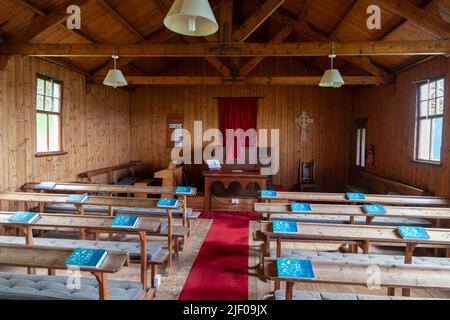 Église de Pirnmill connue localement sous le nom de « Tin Kirk », Arran, Écosse Banque D'Images