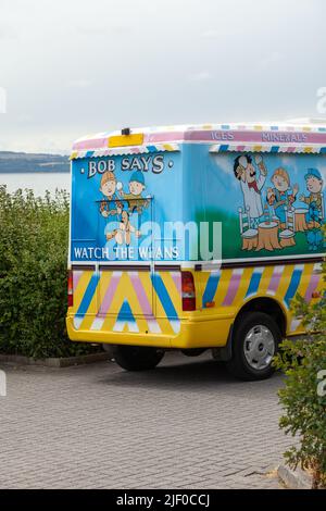 Vue arrière d'une fourgonnette Ice Cream Banque D'Images