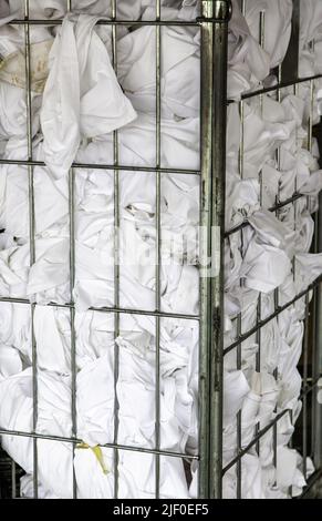 Nettoyage des draps pour les hôtels Banque D'Images