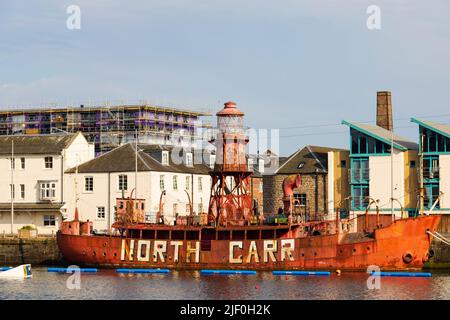 L'ancien navire de lumière North Carr, en attente de restauration. Victoria Dock, Dundee, Angus, Écosse Banque D'Images