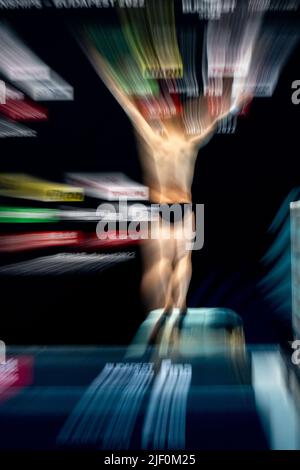 Budapest, Hongrie. 27th juin 2022. WANG Zongyuan CHN 3m. Tremplin semi-fin Diving FINA 19th Championnats du monde Budapest 2022 Budapest, Duna Arena pool 27/06/2022 photo Giorgio Scala/Deepbluemedia/Insidefoto crédit: Insidefoto srl/Alamy Live News Banque D'Images