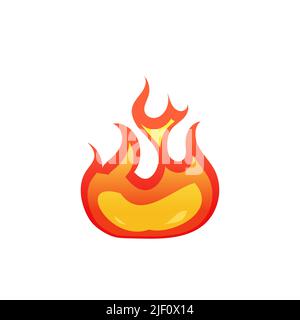 Flamme chaude, élément d'inflammabilité isolé sur blanc Illustration de Vecteur