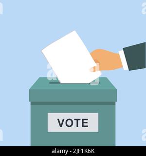 Main mettant un vote dans la boîte Illustration de Vecteur