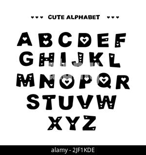 joli alphabet pour les titres avec cœur Illustration de Vecteur