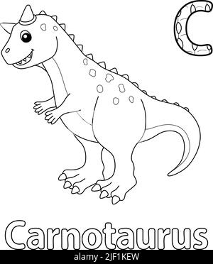 Carnotaurus Alphabet Dinosaur ABC coloriage page C Illustration de Vecteur