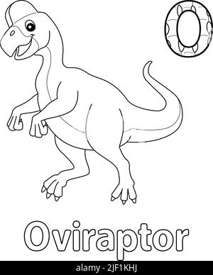 Oviraptor Alphabet Dinosaur ABC coloriage page O Illustration de Vecteur