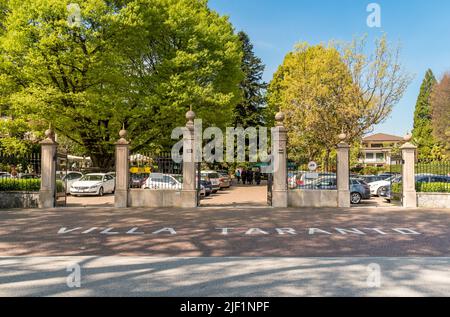 Entrée dans les jardins botaniques de Villa Taranto, situé sur les rives du lac majeur à Pallanza, Verbania, Italie Banque D'Images