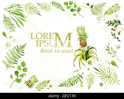 Motif textile à motif vectoriel sans couture ananas aquarelle Fresh Illustration de Vecteur