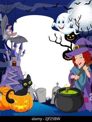 Arrière-plan de la bande dessinée halloween avec espace vide Illustration de Vecteur