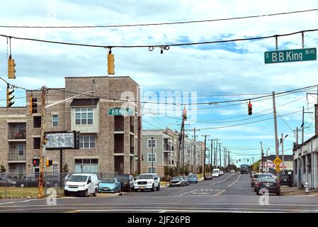 Memphis, TN, Etats-Unis - 24 septembre 2019 : la ville de Memphis a rebaptisé un tronçon de trois kilomètres de Third Street en B.B. King Boulevard en 2015 pour honorer le blu Banque D'Images