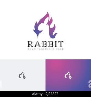 Lapin lapin Lièvre flamme Esprit négatif espace logo Illustration de Vecteur