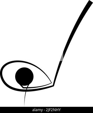 Balle de golf et icône de club linéaire. Illustration abstraite d'une ligne. Symbole de contour de l'équipement de golf. Mise en plan vectorielle isolée vectorielle Illustration de Vecteur