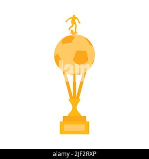 Coupe d'or de football, prix. Illustration vectorielle isolée. Illustration de Vecteur