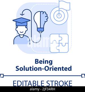 Icône de concept bleu clair orientée solution Illustration de Vecteur
