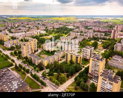 Sud Siauliai bâtiments de ville panorama de quartier en Lituanie.transport dans les pays post-union soviétique Banque D'Images