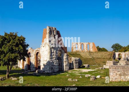 Ruines de l'ancien théâtre romain, Italie, Ombrie, Gubbio Banque D'Images