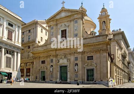 Chiesa del Gesu, Piazza Matteotti, Italie, Ligurie, Gênes Banque D'Images