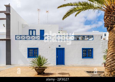 Architecture blanchie à la chaux à Arrecife, capitale de Lanzarote, îles Canaries, Espagne Banque D'Images