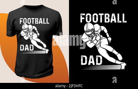 Motif t-shirt de football américain, maillot de football américain à manches longues, motif tee-shirt de football, citations de tee-shirts de football américain, citations de football Illustration de Vecteur