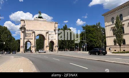 Siegestor à Munich, Bavière, Allemagne Banque D'Images