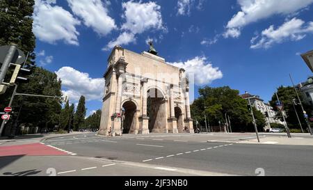 Siegestor à Munich, Bavière, Allemagne Banque D'Images