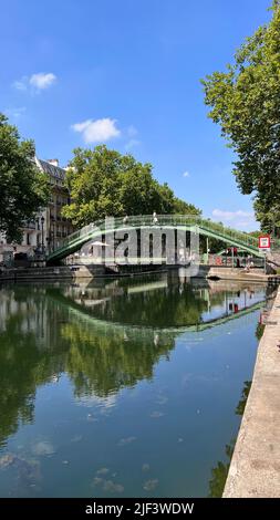 Canal Saint Martin Paris Banque D'Images