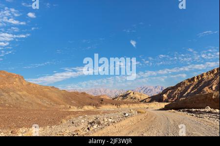 Magnifique Shkhoret Canyon dans le désert d'Arava en Israël Banque D'Images