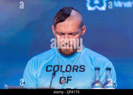 LONDRES, ROYAUME-UNI. 29th juin 2022. Oleksandr Osyk lors du match de roomboxing présente - Usyk vs Joshua Press Conference à l'hôtel four Seasons mercredi, 29 juin 2022 à LONDRES (usage éditorial uniquement, licence requise pour un usage commercial. Aucune utilisation dans les Paris, les jeux ou les publications d'un seul club/ligue/joueur.) Credit: Taka G Wu/Alay Live News Banque D'Images