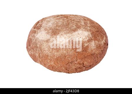 Pain rond de pain brun isolé sur fond blanc. Cuisine maison fraîchement cuite Banque D'Images