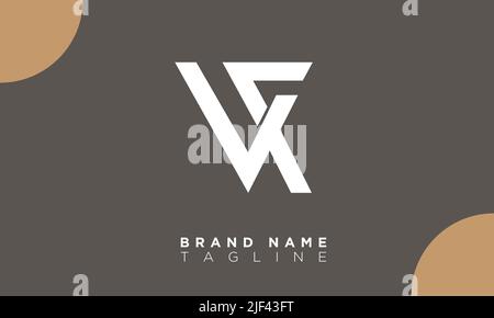 VF lettres Alphabet initiales Monogram logo FV Illustration de Vecteur