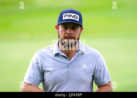 Tyrrell Hatton d'Angleterre après son tour pendant la journée Pro-Am de l'Horizon Irish Open 2022 à Mount Juliet Estate, Thomastown, Co Kilkenny. Date de la photo: Mercredi 29 juin 2022. Banque D'Images