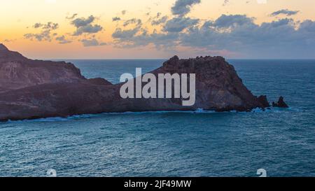 Cape Three Forks sur la côte méditerranéenne du nord-est du Maroc Banque D'Images