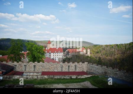 Château de Veveri, République tchèque. Ville de Brno , région de Moravie du Sud. Banque D'Images